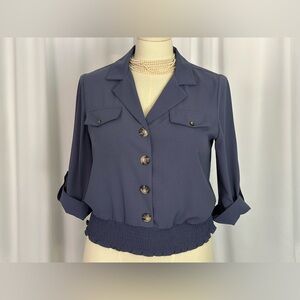 By & By Blue Women's Button Top (713)